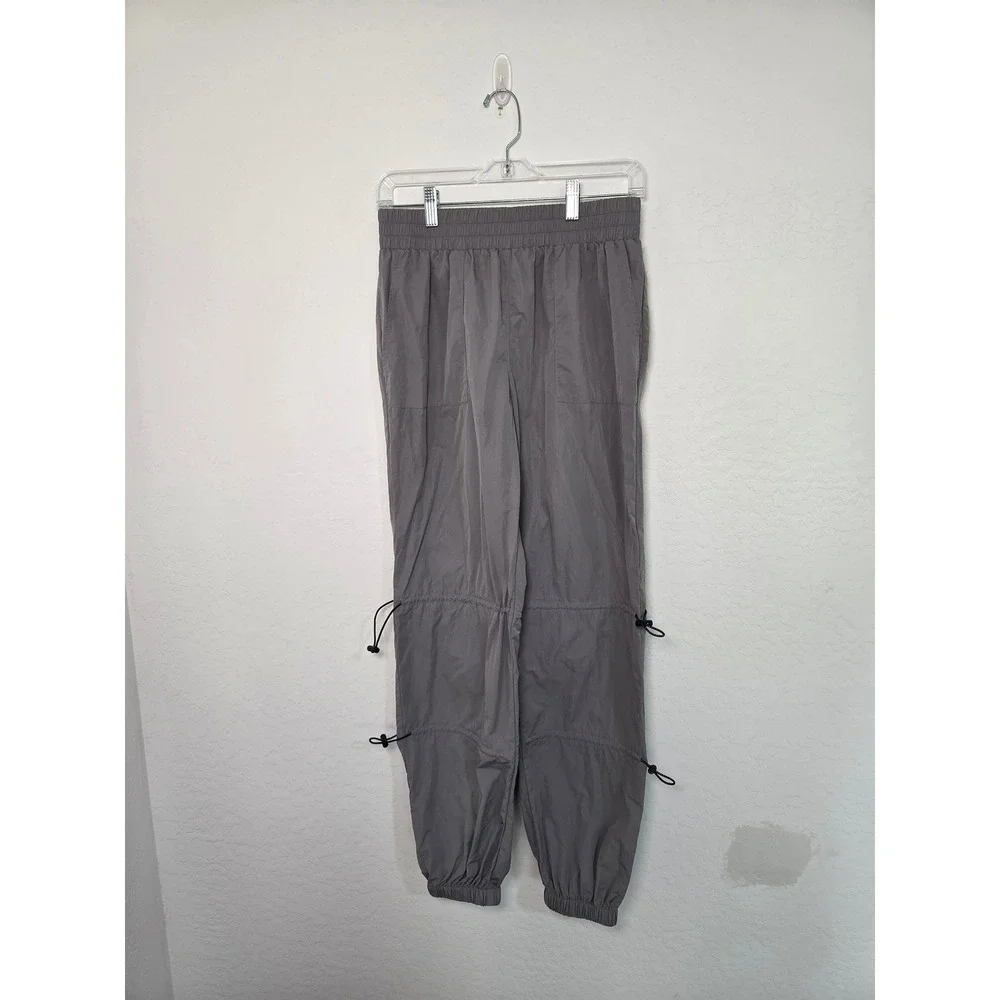 Forever 21 Grey Parachute Jogger Pants Y2K Bungee Knee Athleisure Small